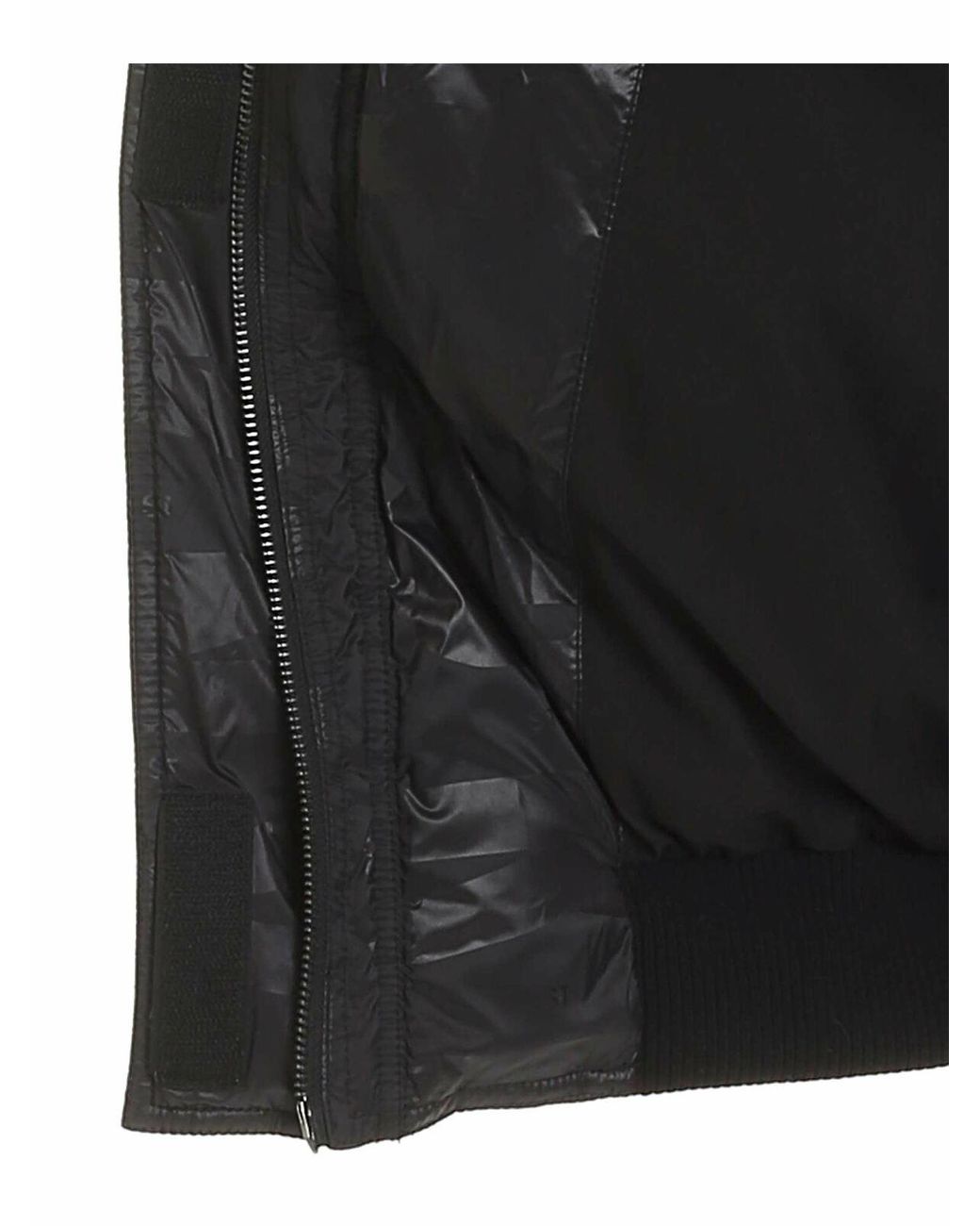 DKNY Black Down Jacket With Logo Prints