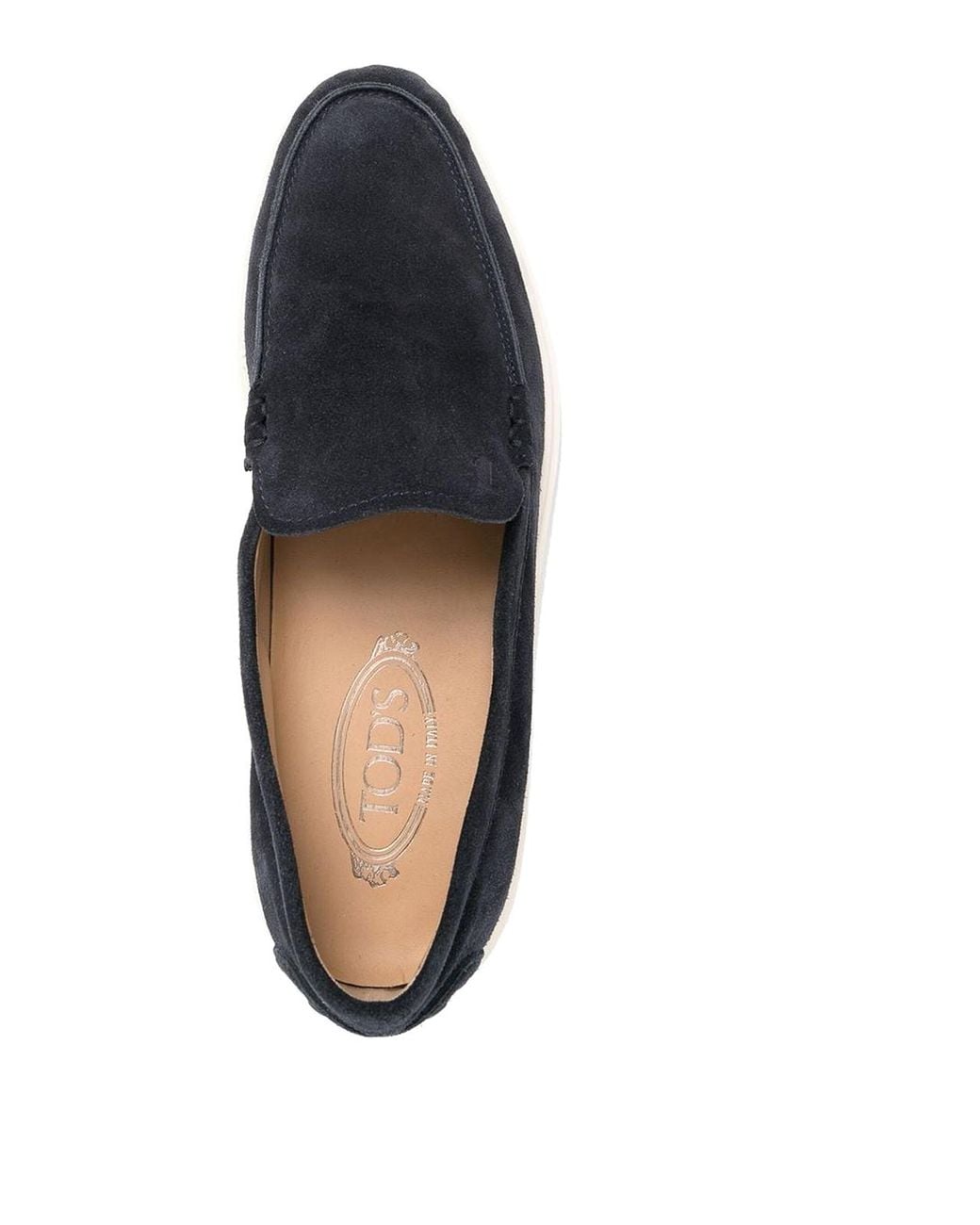 Tod's Blue Leather Slippers With Rubber Sole for men