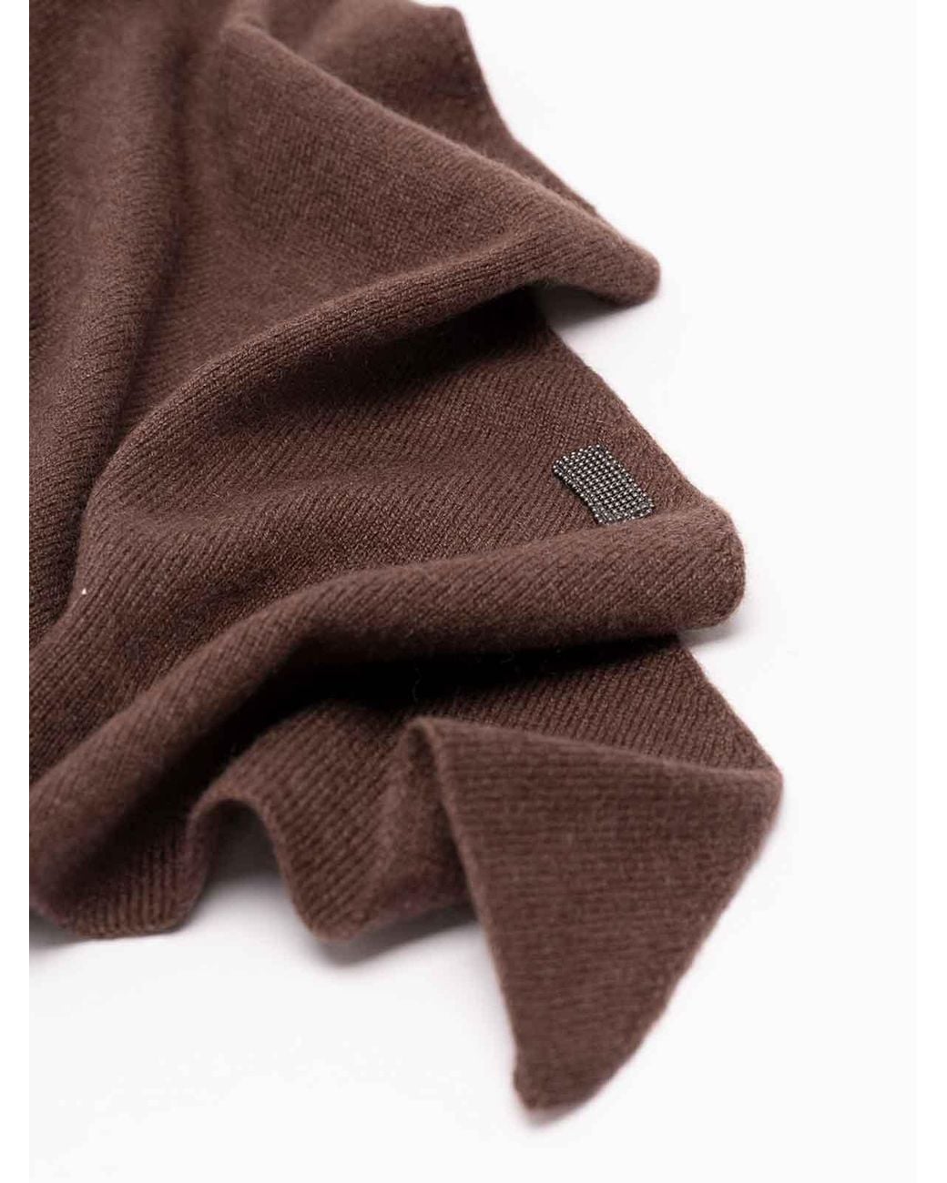 Brunello Cucinelli Brown Cashmere Scarf
