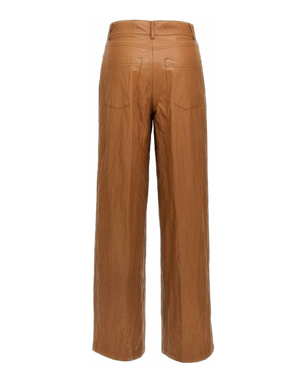 Nude Brown Leather-Effect Pants