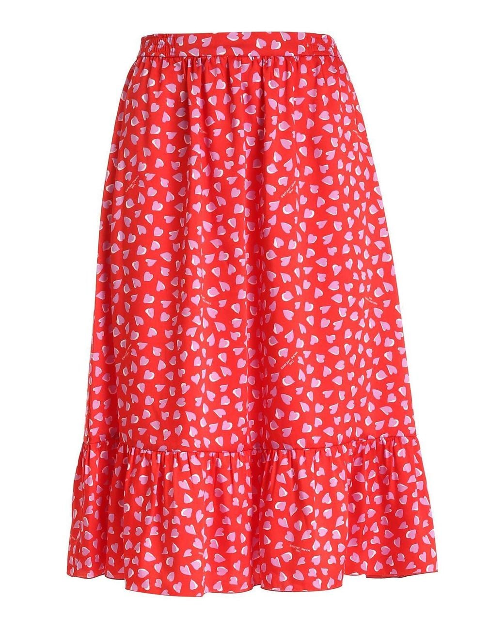 Marc Jacobs Red Hearts Print Skirt