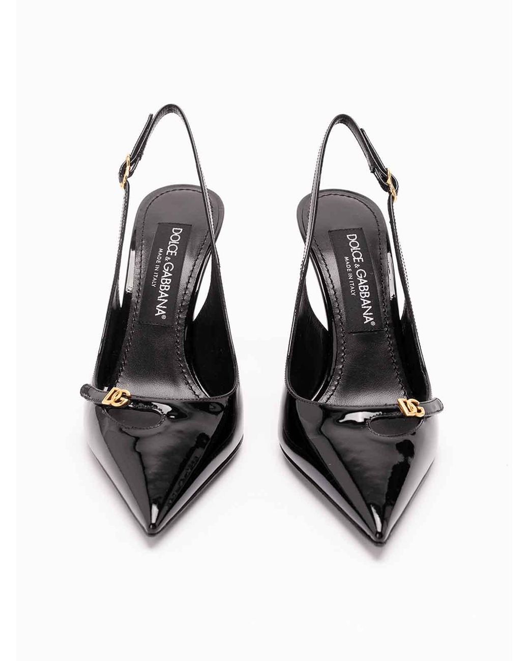 Dolce & Gabbana Black Patent Leather Slingback
