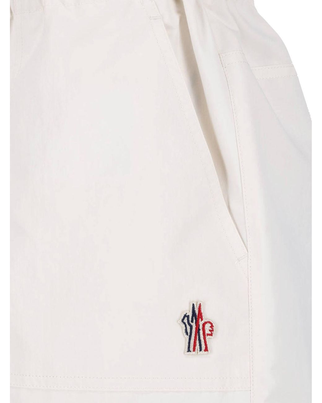 Moncler White Logo Shorts