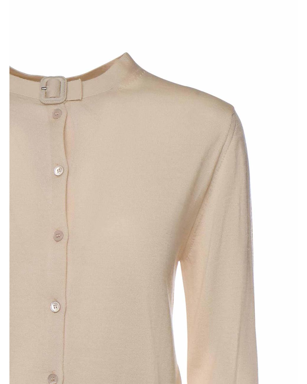 Courreges Natural Merino Wool Cardigan