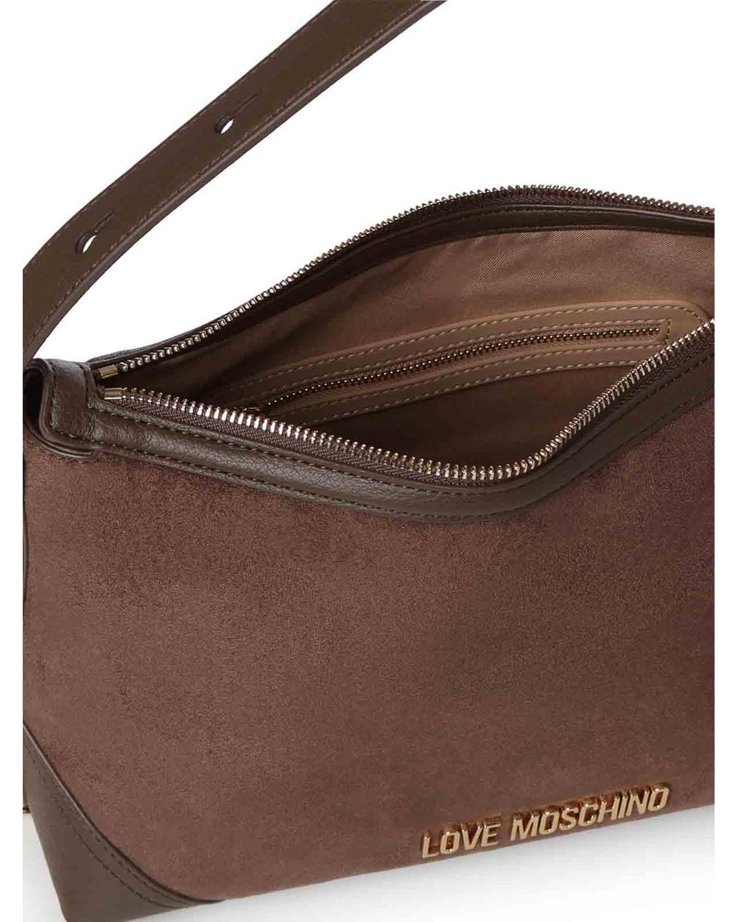 Love Moschino Brown Logo Shoulder Bag