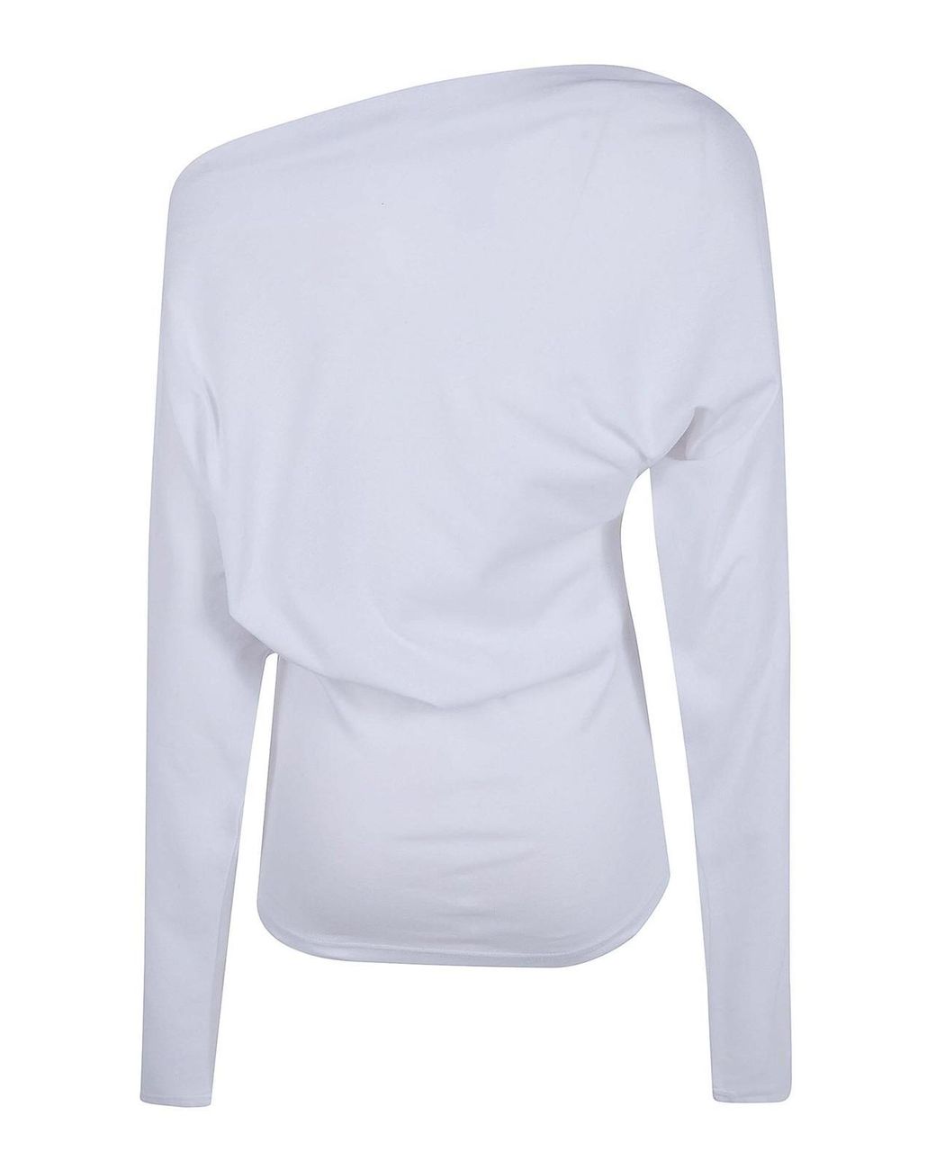 Ann Demeulemeester White Roos Bias Cut Drop Shoulder Top