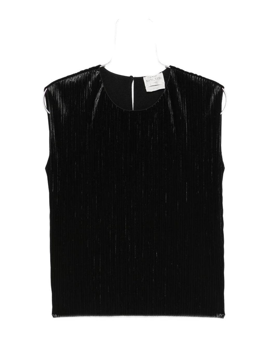 Forte_forte Black Pleated Top