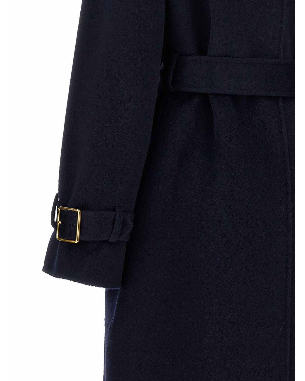 Elisabetta Franchi Blue Double-Breasted Belted Coat
