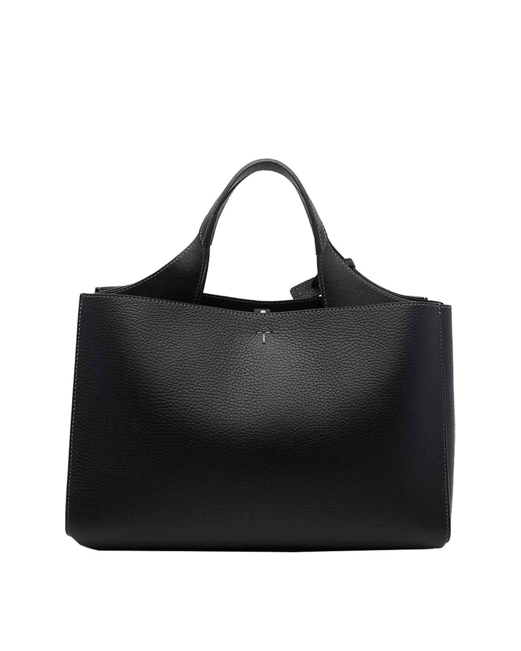 Tod's Black Di Reverse Leather Tote Bag