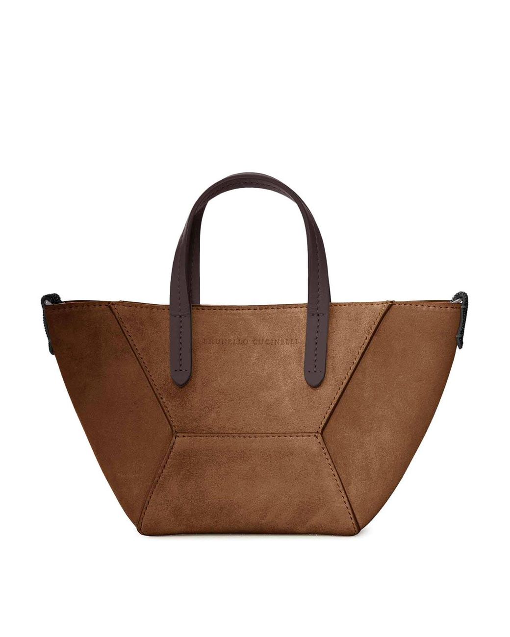 Brunello Cucinelli Brown Mini Suede Bag With Shoulder Strap