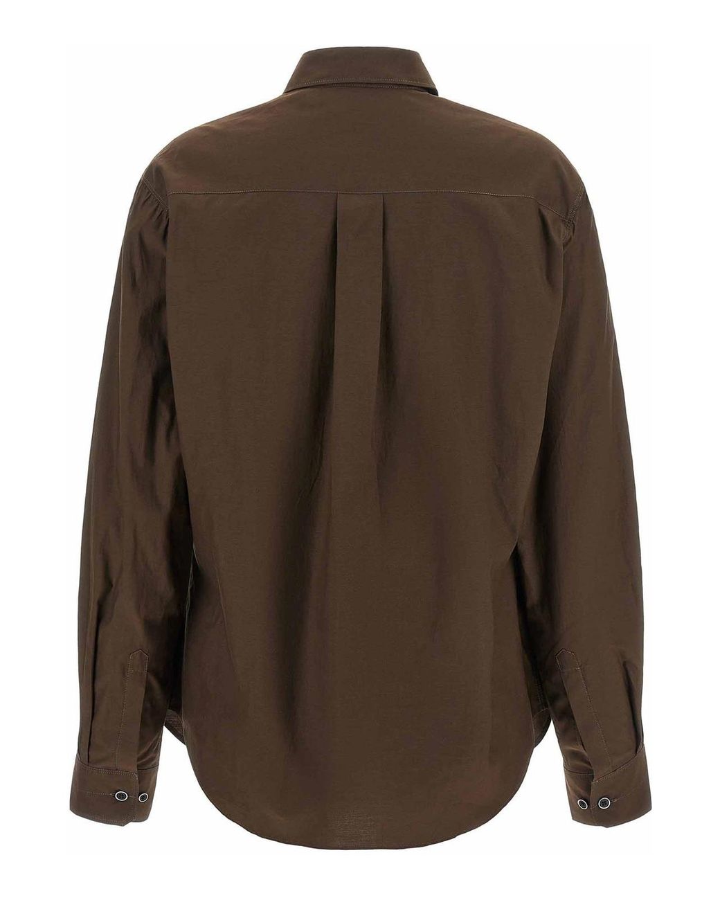 Lemaire Brown Pointed Collar Shirt