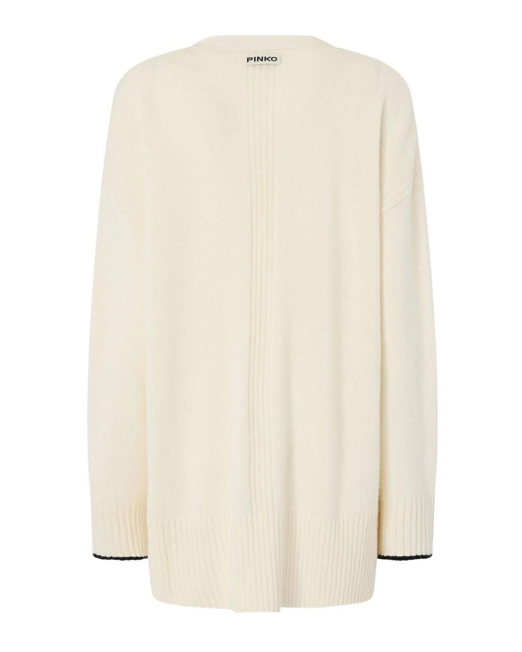 Pinko Natural Long Cardigan With V-Neck