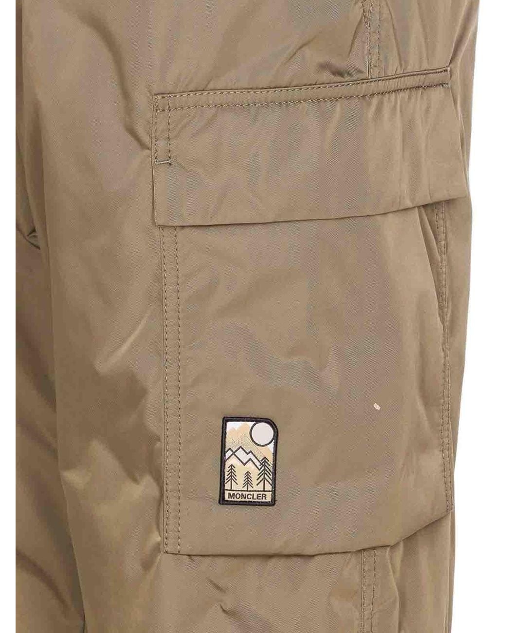 Moncler Hose Mit Elastischem Logo-Patch in Natural für Herren