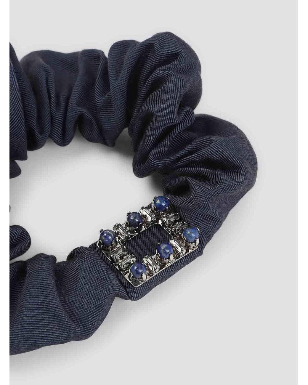 Roger Vivier Blue Tres Vivier Stone Scrunchie