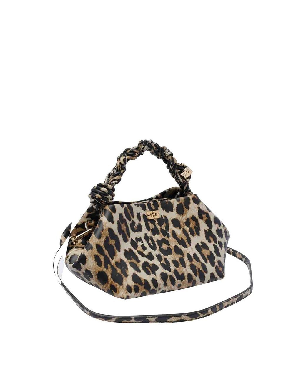Ganni Brown Animalier Small Bou Handbag
