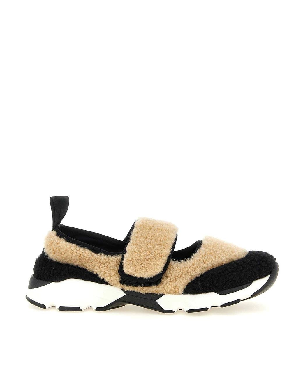 Marni White Mary Jane Fur Sneakers