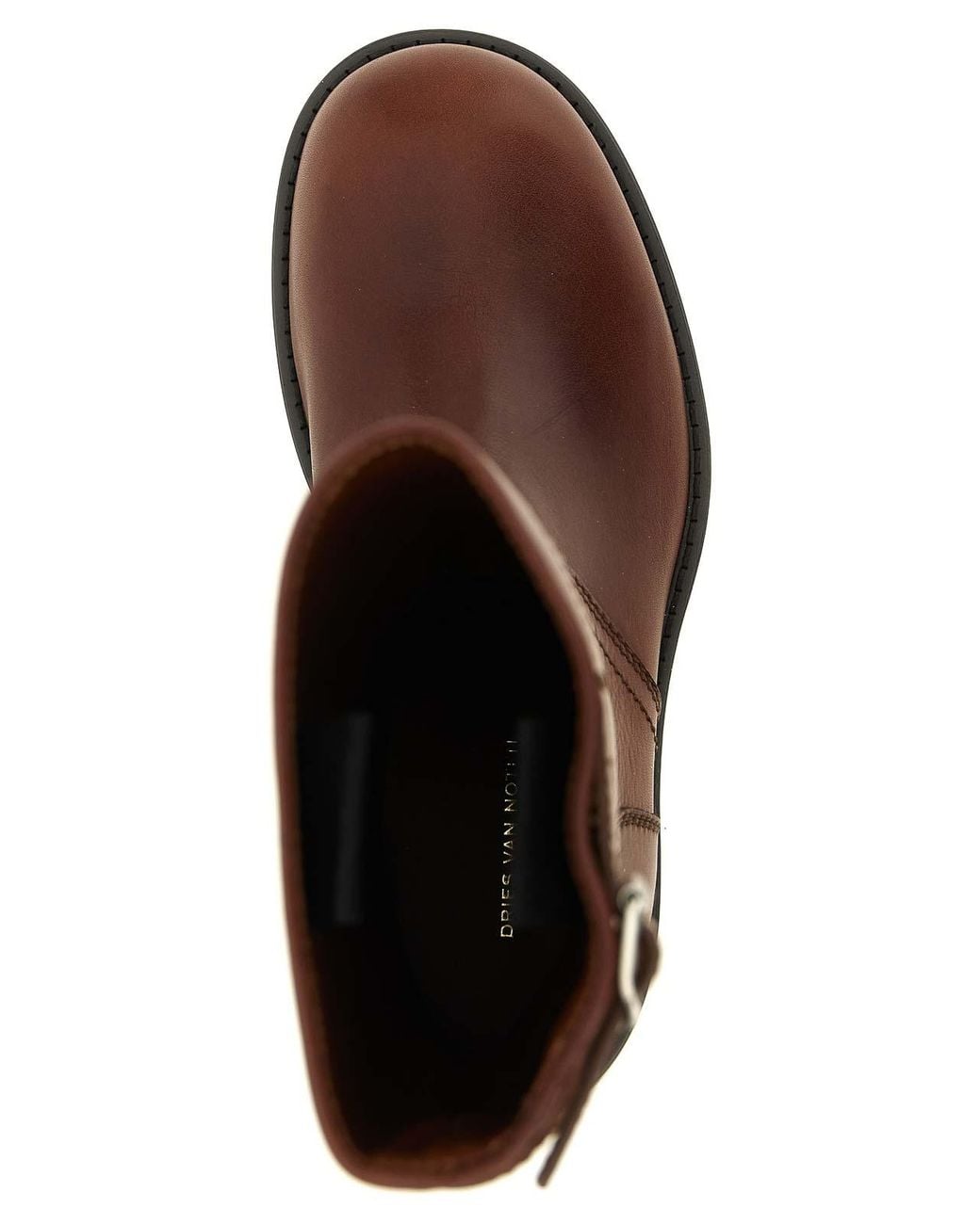 Dries Van Noten Brown Biker Boots