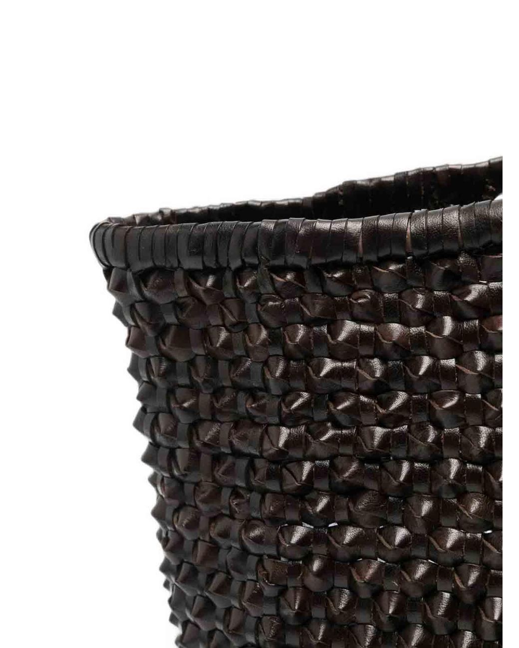 Dragon Diffusion Black Nantucket Cactus Woven Leather Tote Bag