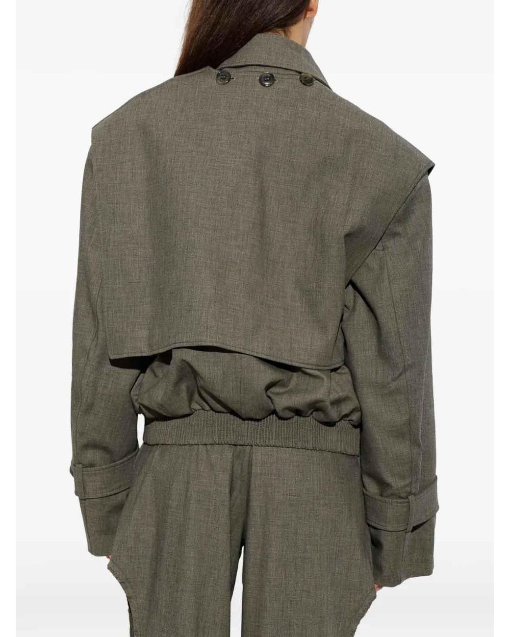 Christopher Esber Green Cropped Trench Jacket