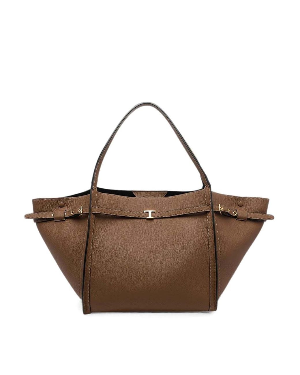Tod's Brown T Signature Medium Shopping Bag