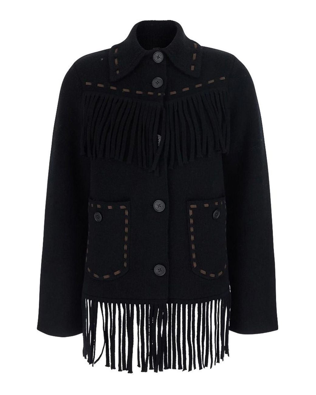 Guest In Residence Black Cashmere And Wool Western Jacket