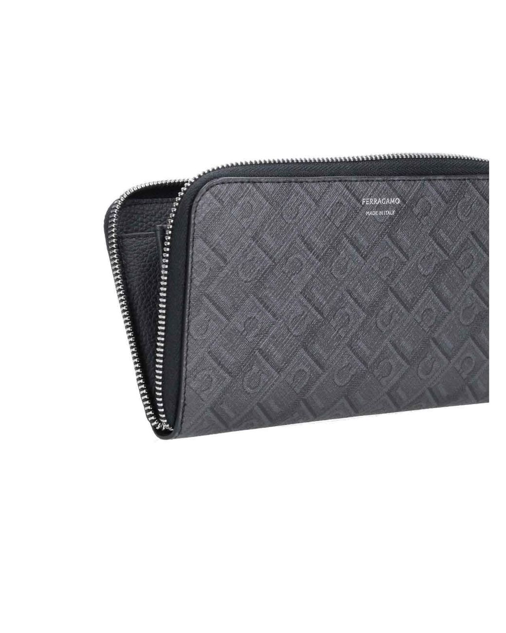 Ferragamo Gray Zip Wallet for men
