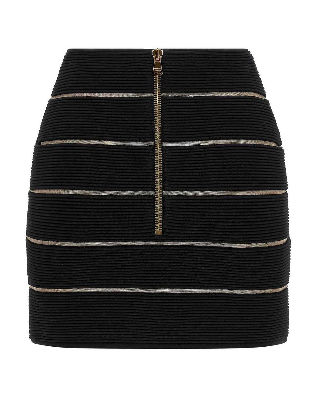 Balmain Black V-Shaped Waist Skirt