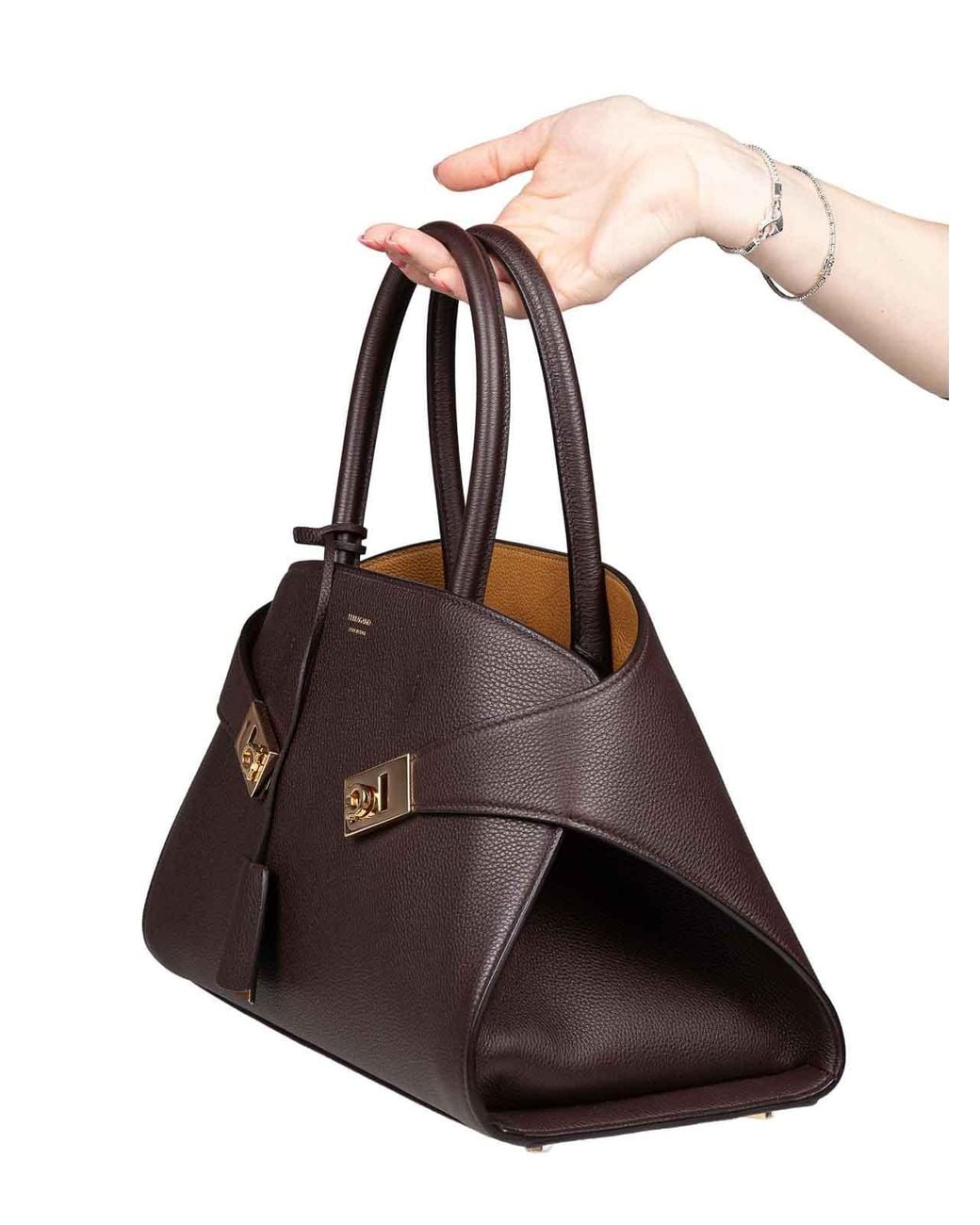 Ferragamo Purple Hug Th M Handbag