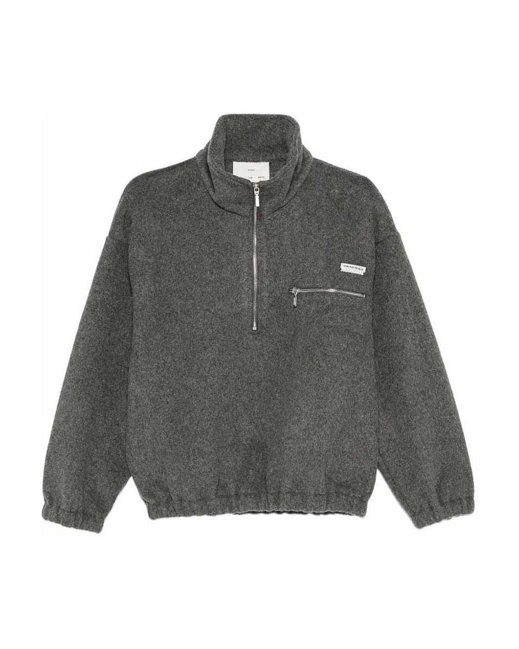 Song For The Mute Gray Sweater Half Zip Pullover