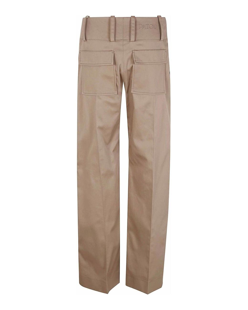 Patou Natural Large Belt Straight Trousers