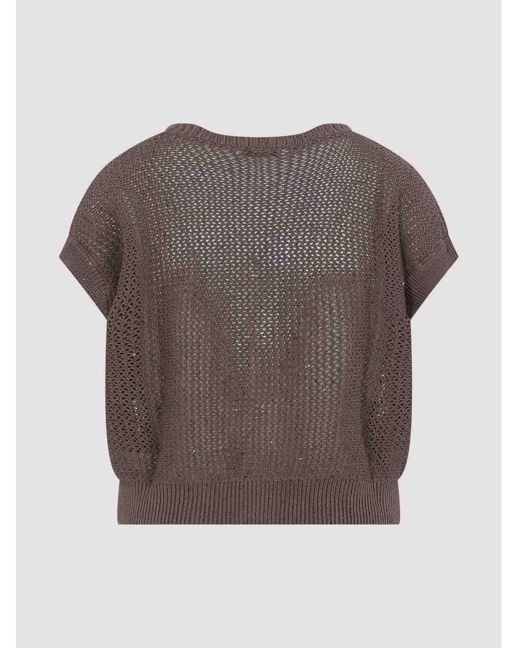 Peserico Brown Cotton Top