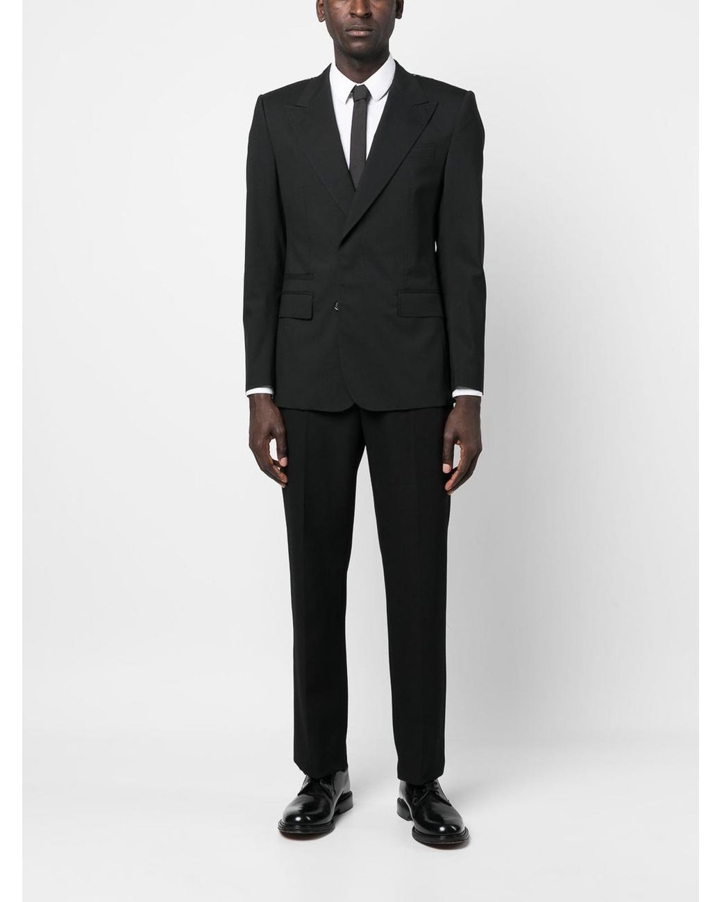 Dolce & Gabbana Black Single-Breasted Wool Blazer With Peak Lapels for men