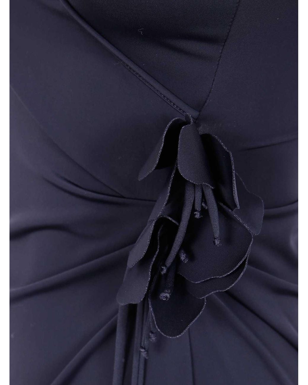 Coperni Blue Asymmetric Flower Gown