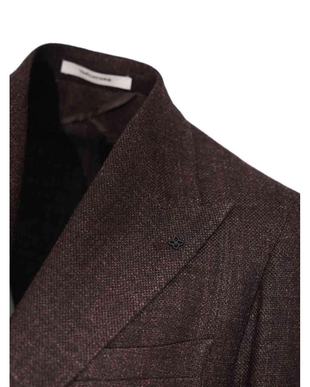 Tagliatore Black Double-Breasted Jacket for men