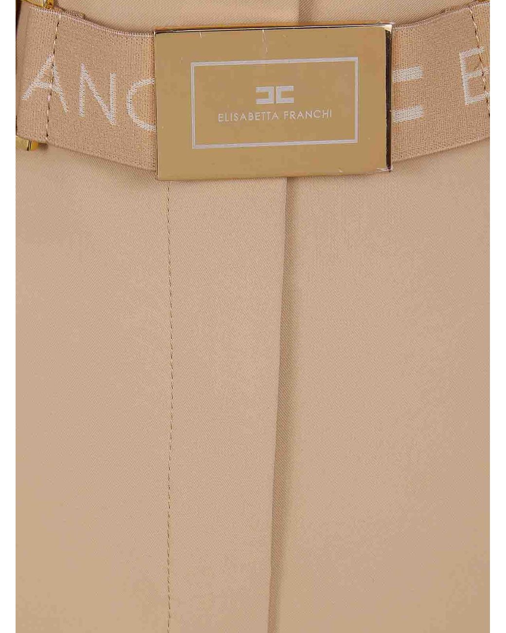 Elisabetta Franchi Natural Belted Trousers