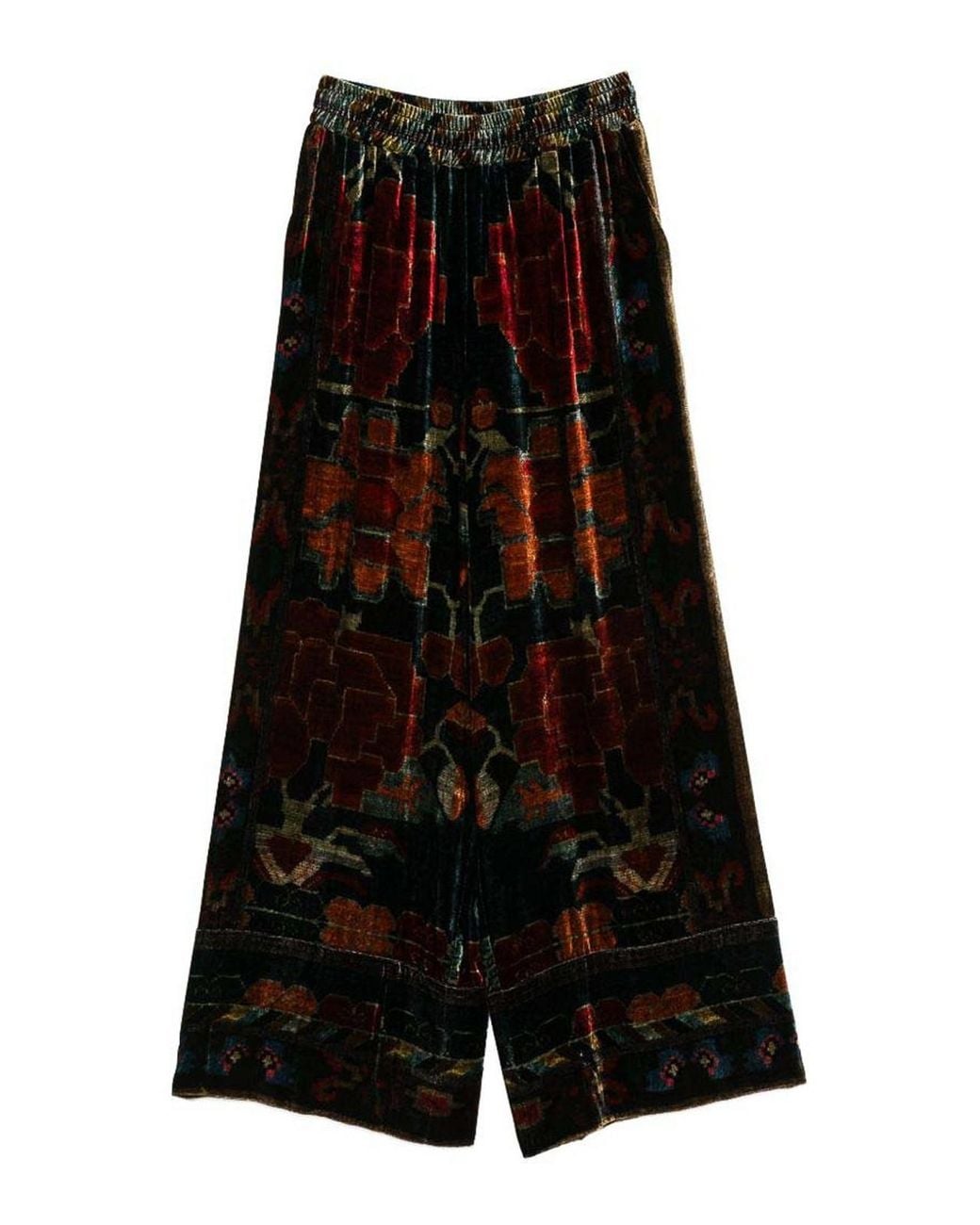Pierre Louis Mascia Black Printed Wide-Leg Trousers