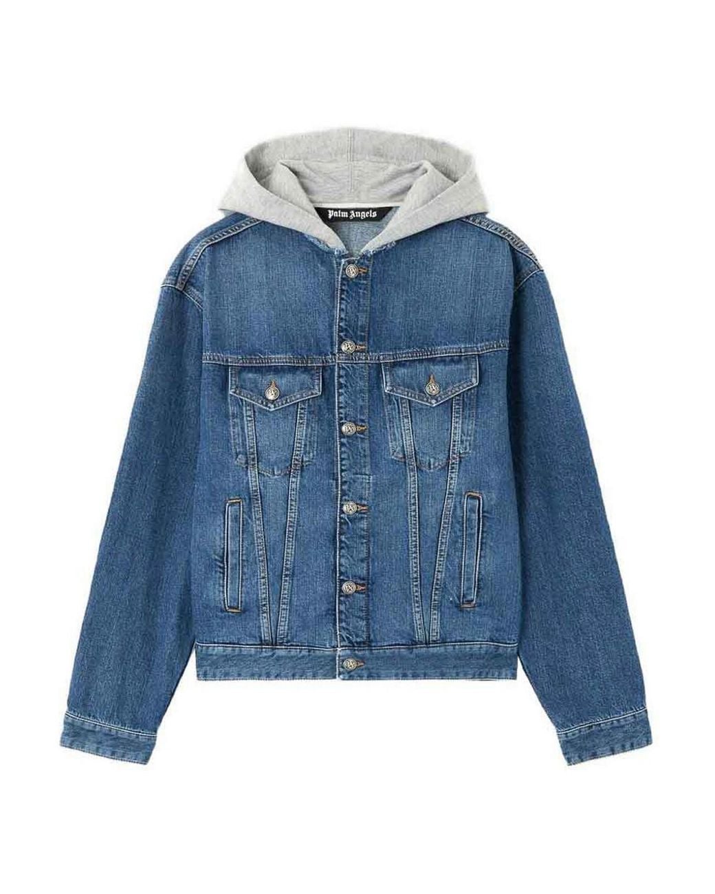 Palm Angels Blue Logo Jacket for men