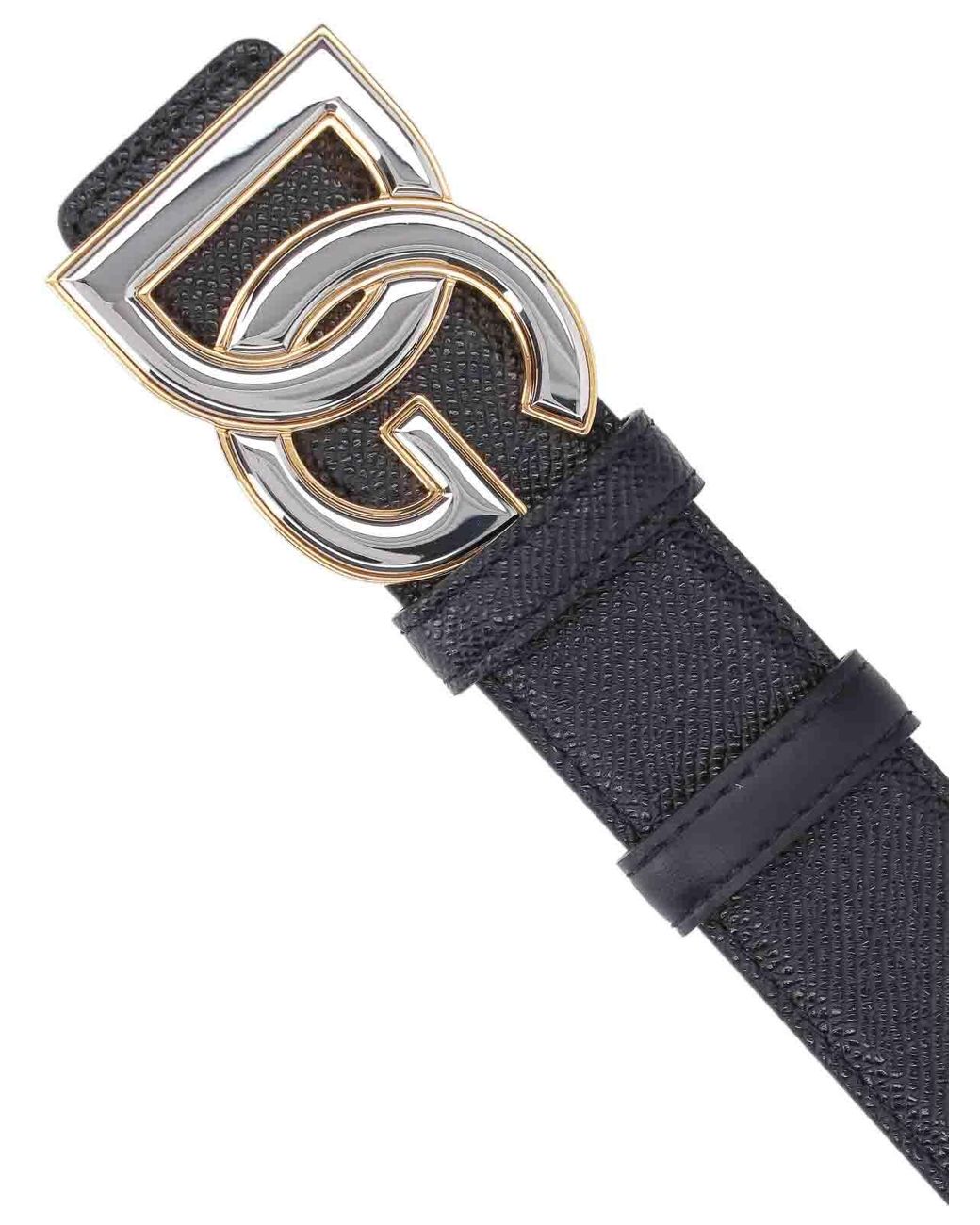 Dolce & Gabbana White Logo Belt for men