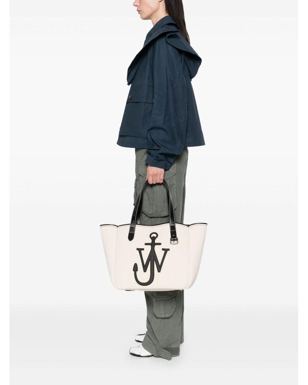 J.W. Anderson White Anchor Logo Shopping Bag