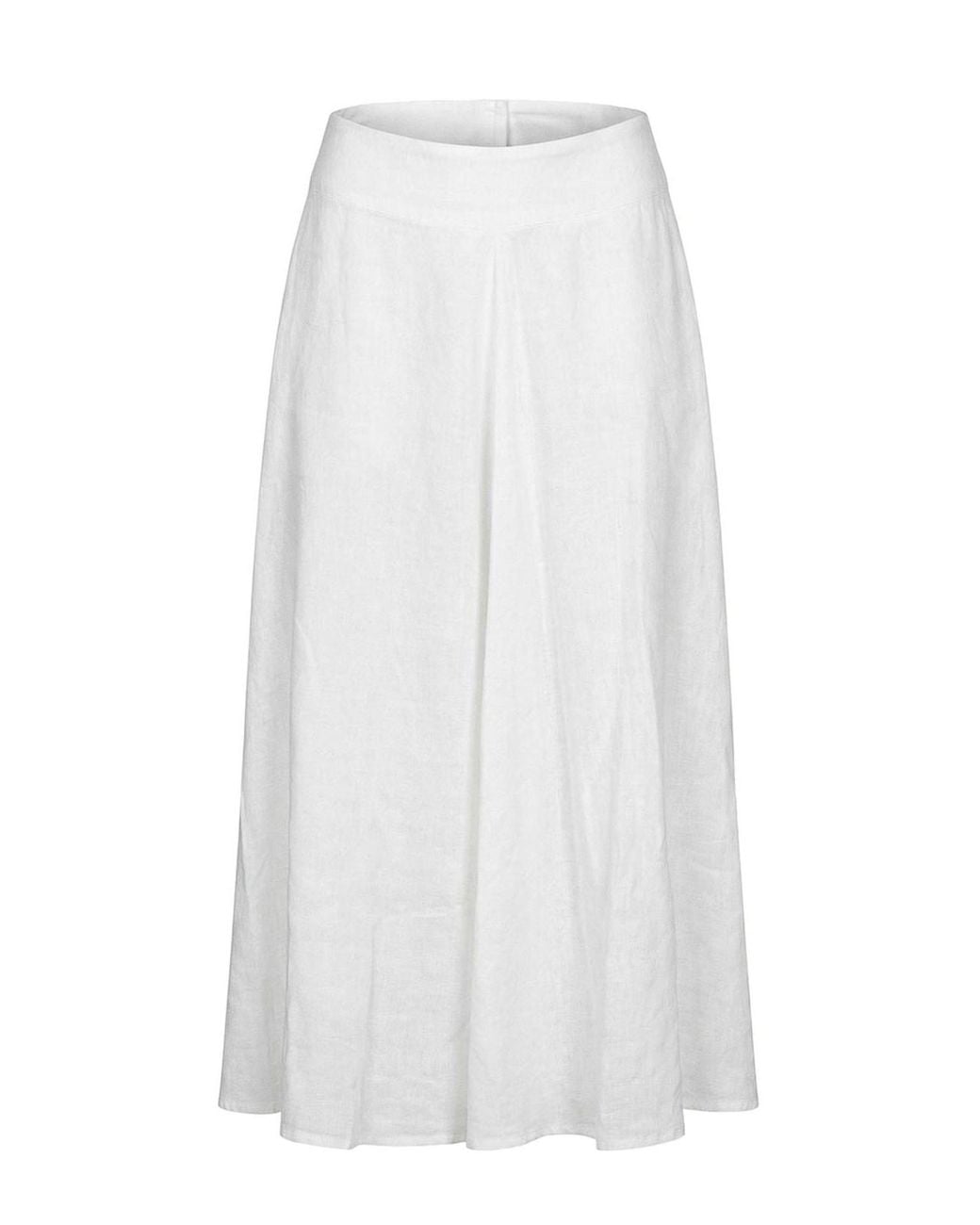 120% Lino White Long Skirt