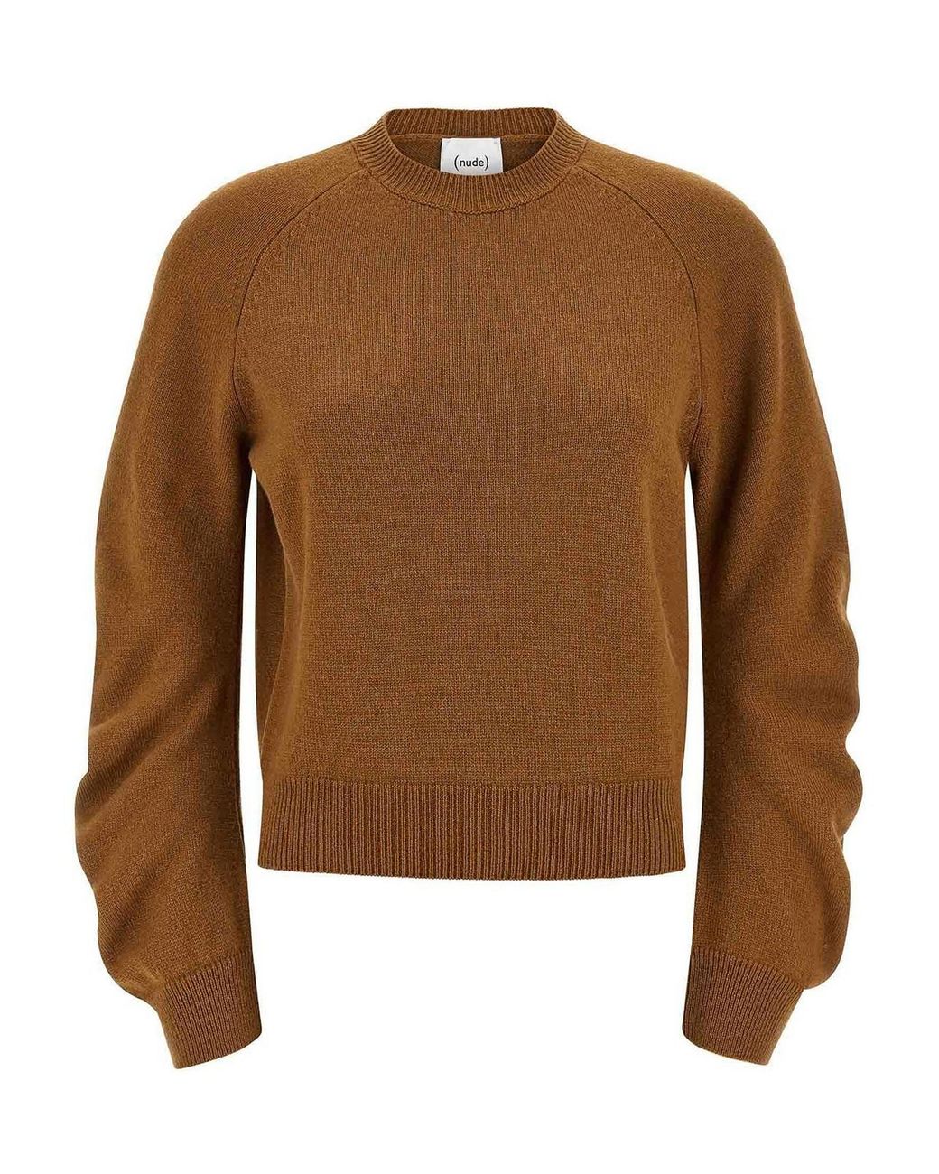 Nude Brown Curved Sleeve Sweater