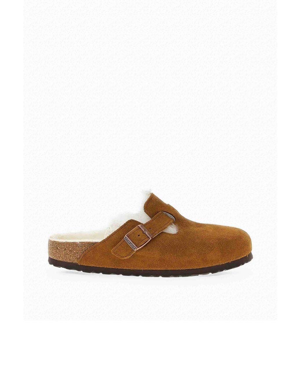 Birkenstock Tan Boston Clogs With Fluffy Lining in Brown | Lyst
