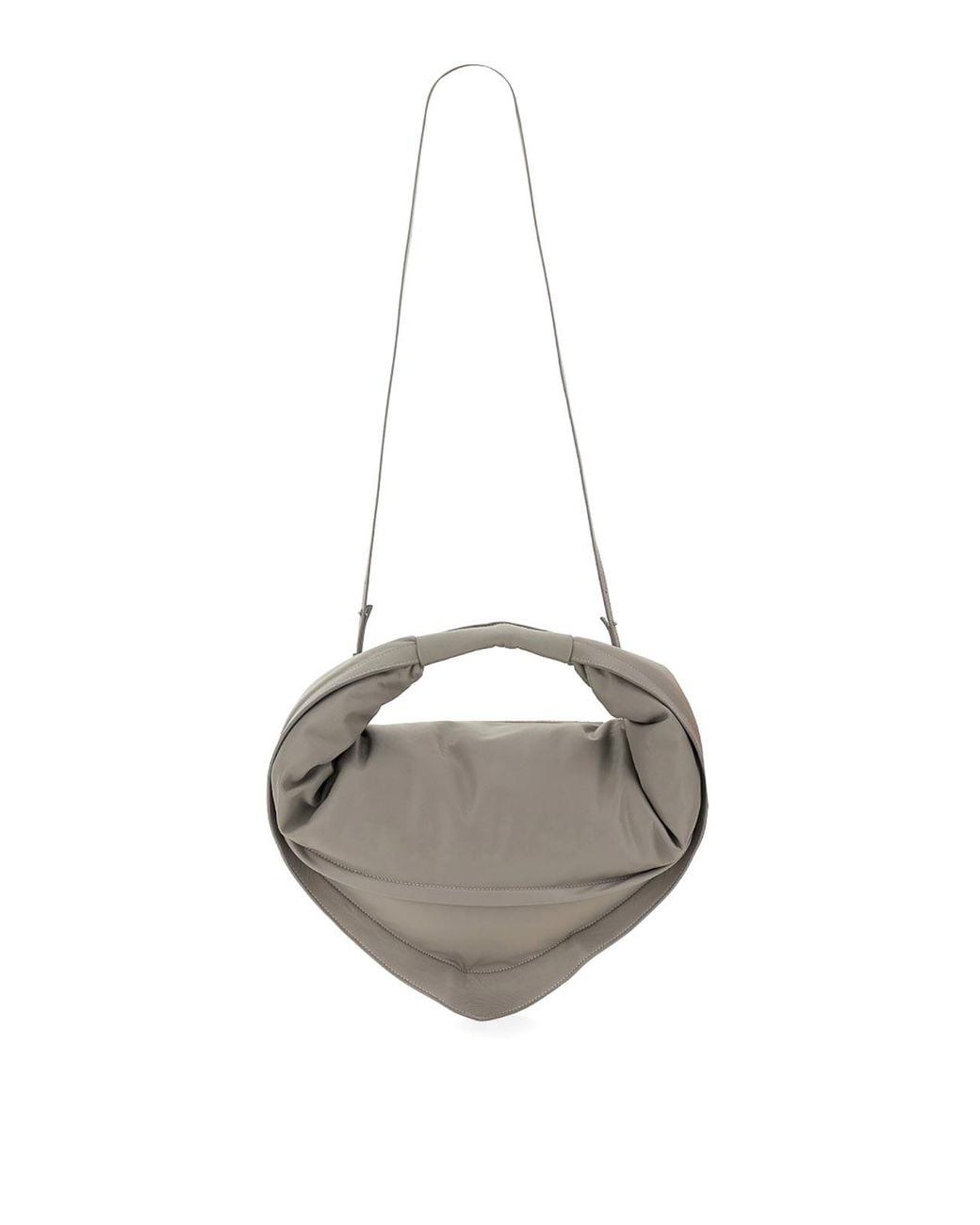 FEDERICO CINA Gray Calfskin Tortellini Crossbody Bag