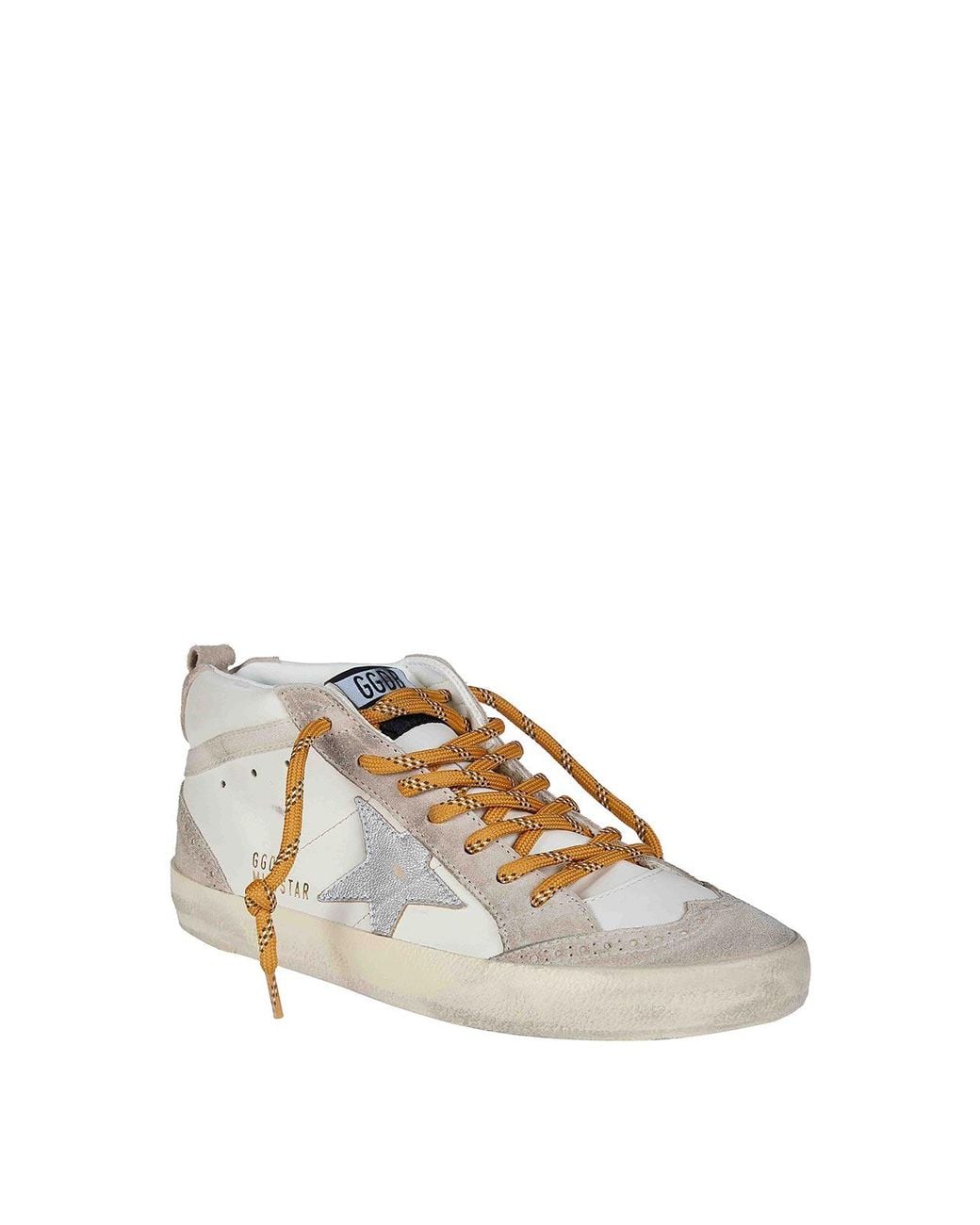 Golden Goose Deluxe Brand White Mid Star Suede Sneakers With Star Detail