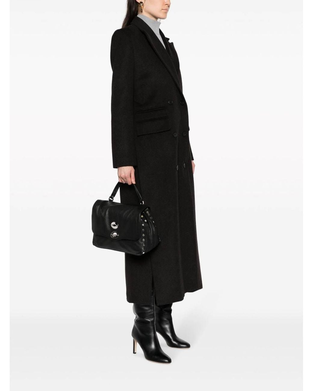 Zanellato Black Small Postina Leather Tote Bag
