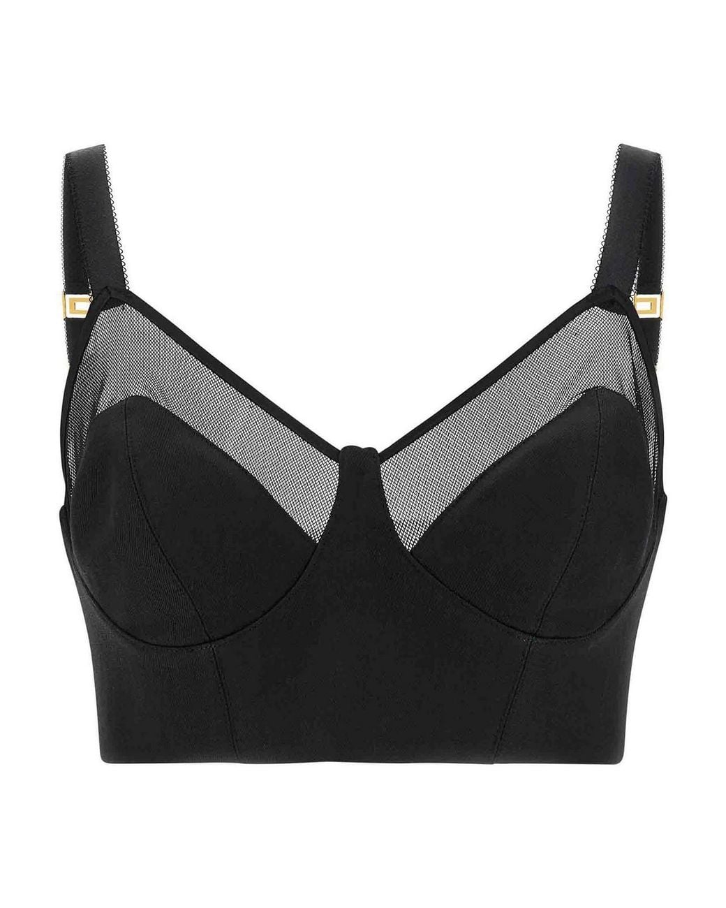 Elisabetta Franchi Black Cool Wool And Tulle Top