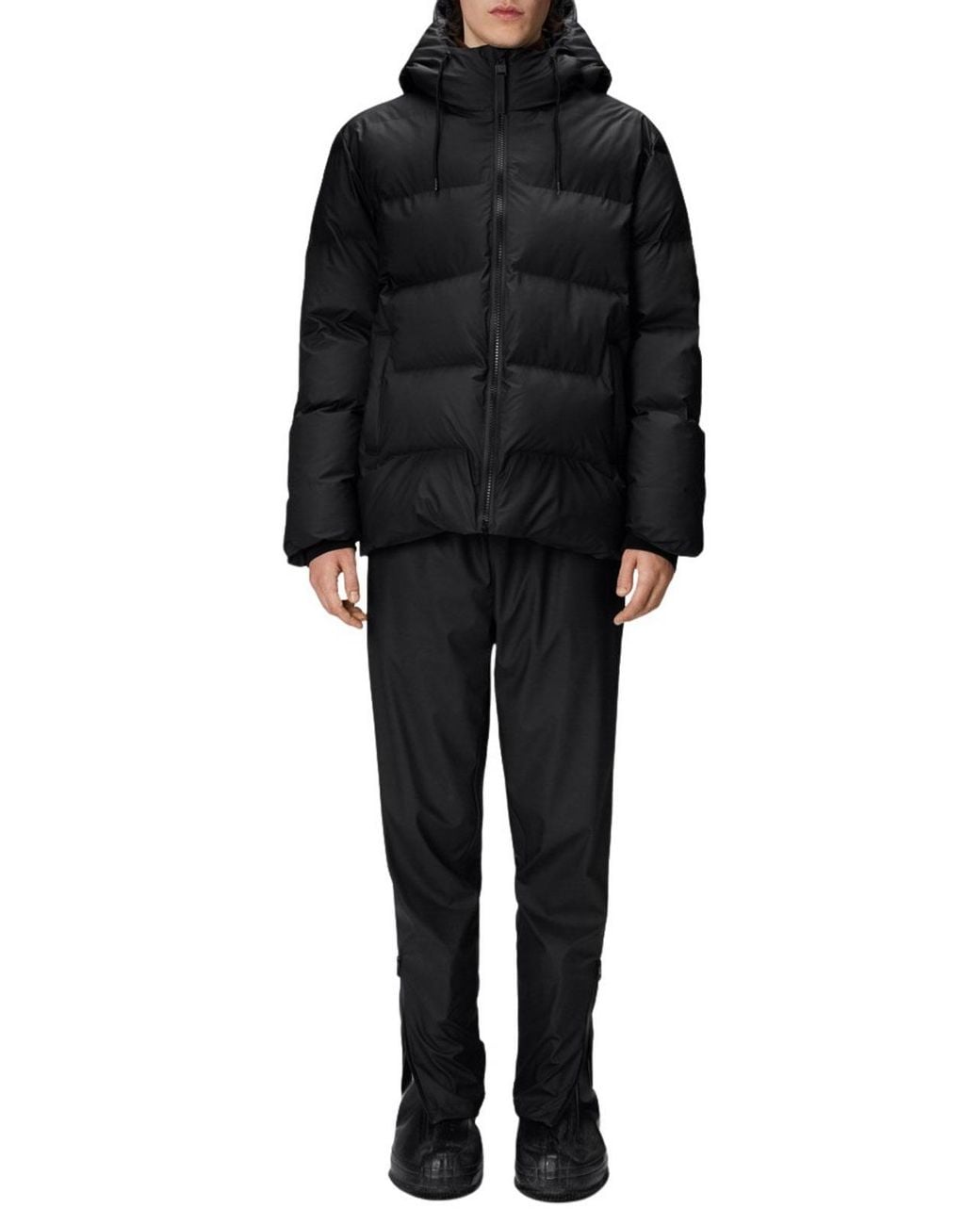 Rains Black Alta Puffer Jacket