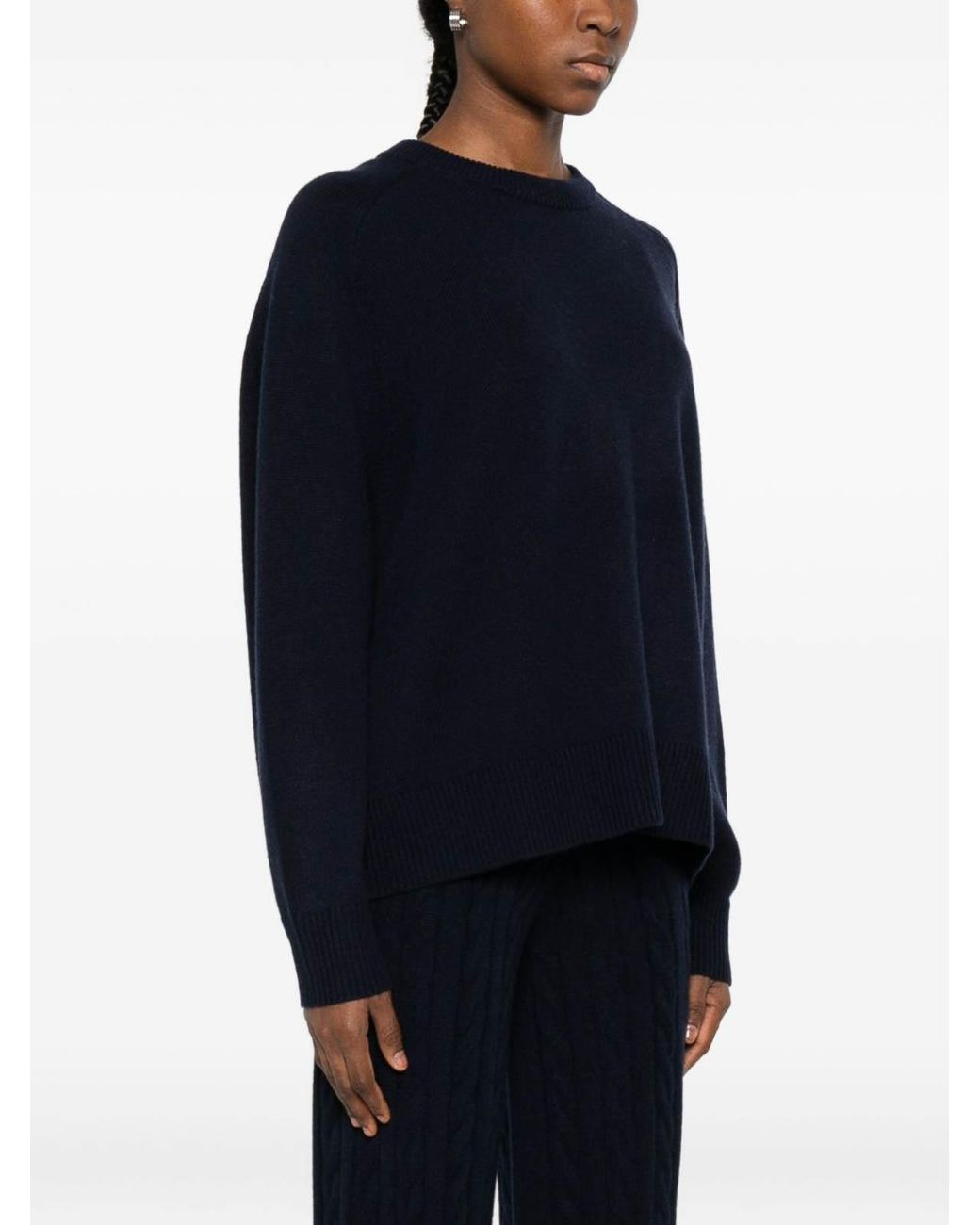 Soft Goat Blue Wool Crewneck Jumper