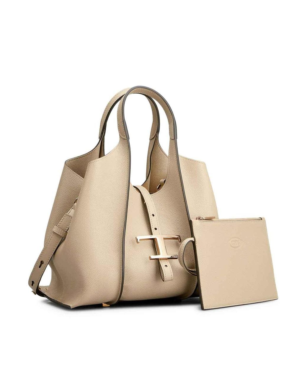 Tod's Natural T Timeless Mini Leather Tote Bag