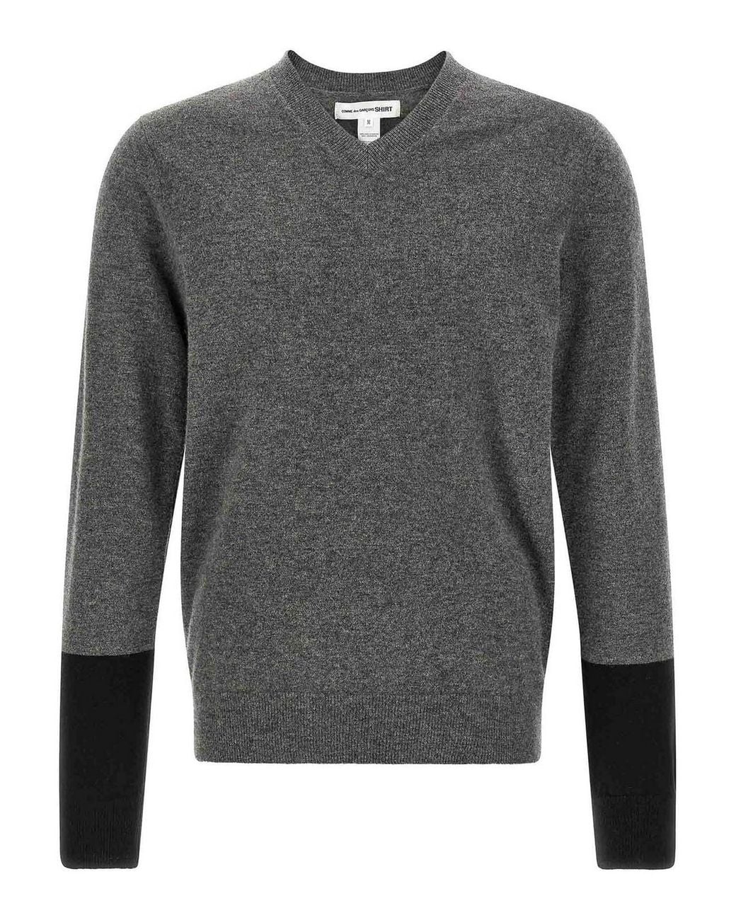 Comme des Garçons Gray Color-Block Jumper for men